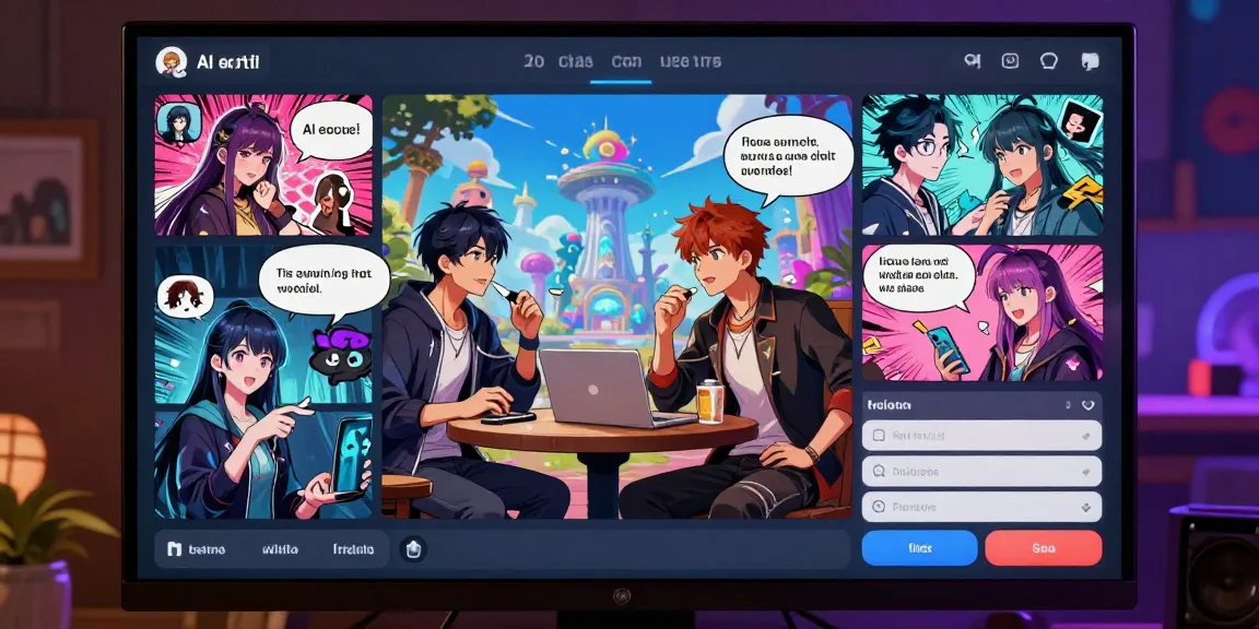 Engaging ai ecchi chat interface featuring dynamic character interactions and colorful anime backgrounds.